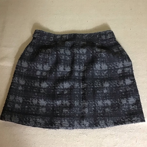 Rachel Roy Women’s Gray/ Navy Tweed Cargo Plaid Button Front Mini Skirt Sz 6 EUC - Picture 3 of 11